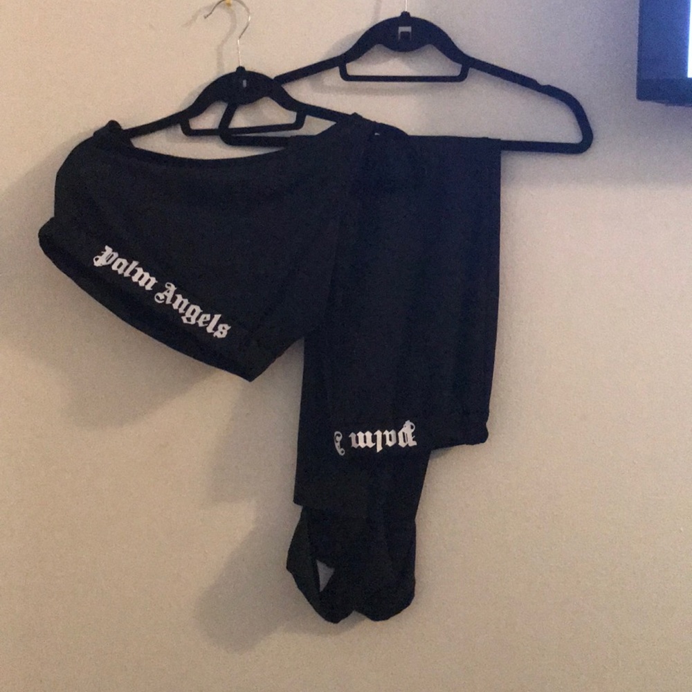 Authentic palm angels half shoulder crop  jogger